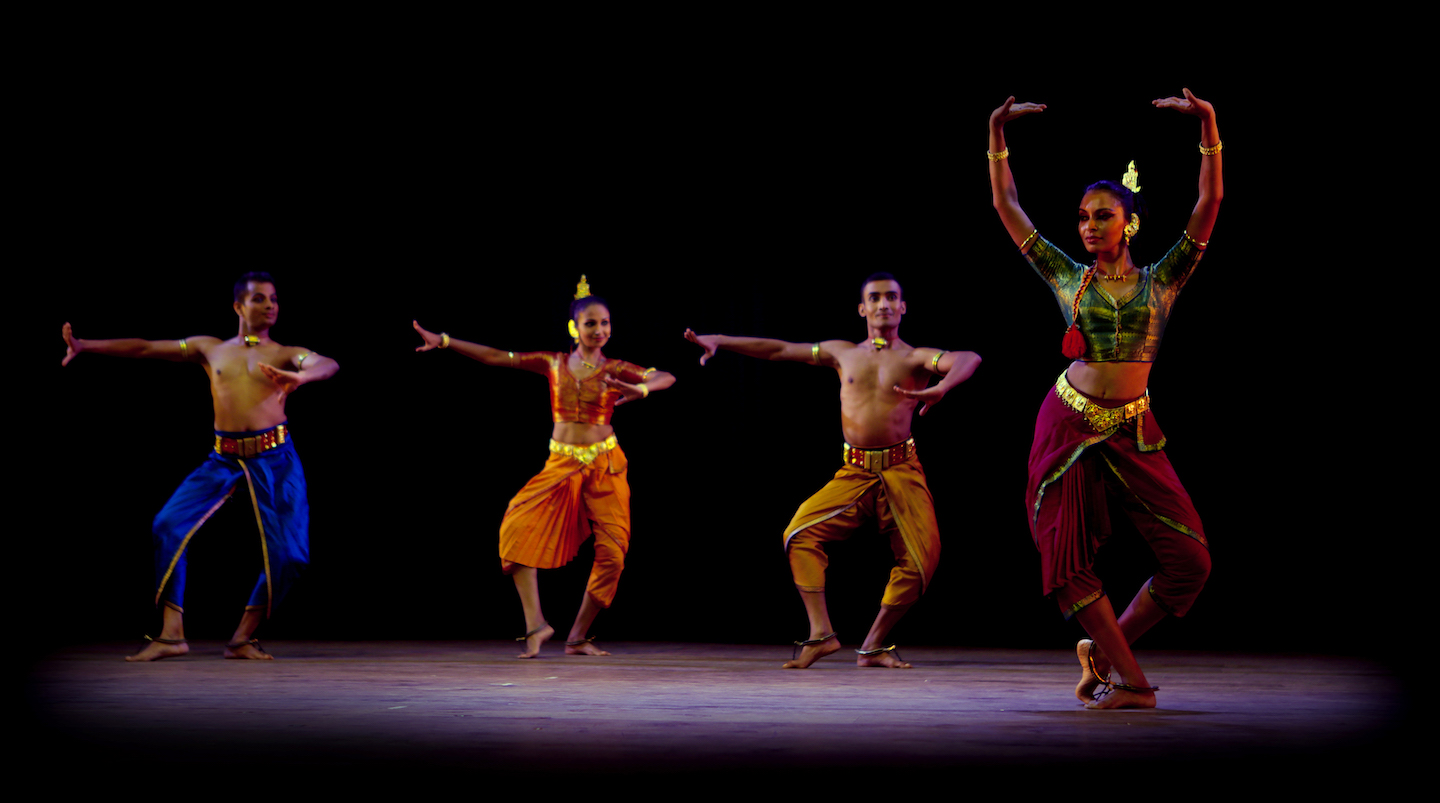 Dancers from Nrityagram Dance Ensemble in collaboration with Chitrasena Dance Company, Nrityagram Dance Ensemble performs Āhuti at the Center for the Arts on November 5, 2022.