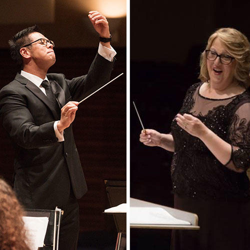 Soo Han and Lisa Billingham with Symphony Orchestra and University Singers at Mason